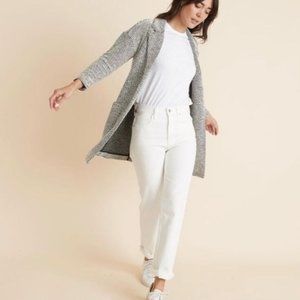 Marine Layer Birdseye Boucle Open Cardigan Long
